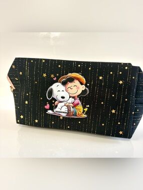Snoopy Black & Gold makeup bag